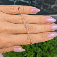 1.25 Ct.Tw. Amethyst Tennis/Riviere Bracelet, 14K Yellow Gold Life Style