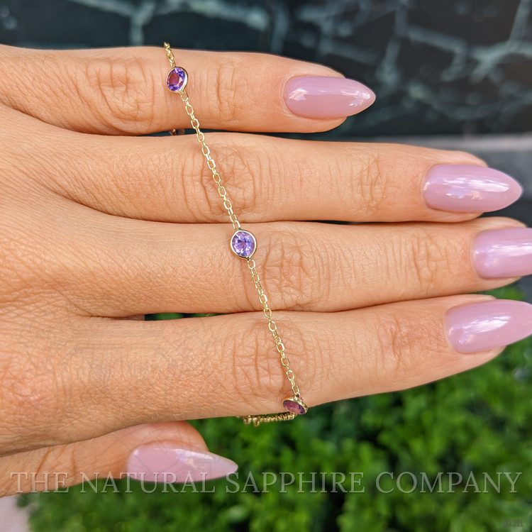 1.25 Ct.Tw. Amethyst Tennis/Riviere Bracelet, 14K Yellow Gold