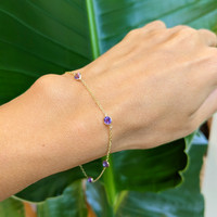 1.25 Ct.Tw. Amethyst Tennis/Riviere Bracelet, 14K Yellow Gold Life Style