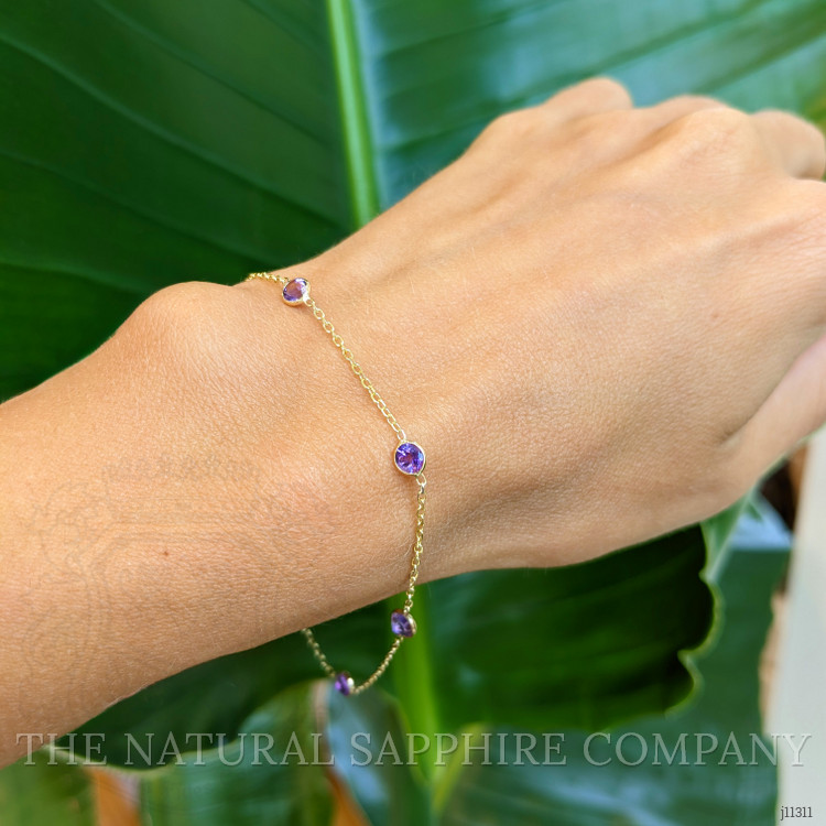 1.25 Ct.Tw. Amethyst Tennis/Riviere Bracelet, 14K Yellow Gold