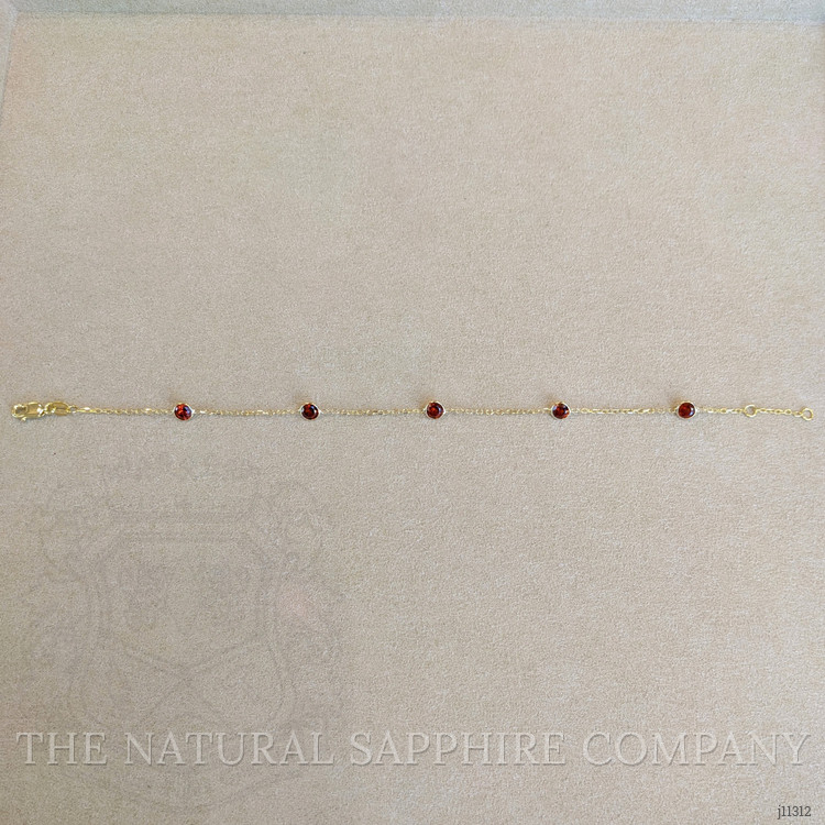 1.75 Ct.Tw. Garnet Tennis/Riviere Bracelet, 14K Yellow Gold