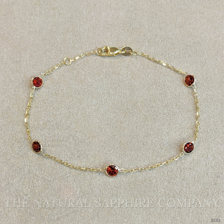 1.75 Ct.Tw. Garnet Tennis/Riviere Bracelet, 14K Yellow Gold