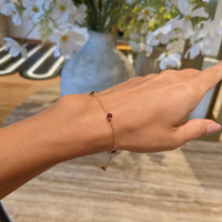 1.75 Ct.Tw. Garnet Tennis/Riviere Bracelet, 14K Yellow Gold Life Style