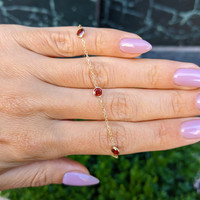 1.75 Ct.Tw. Garnet Tennis/Riviere Bracelet, 14K Yellow Gold Life Style