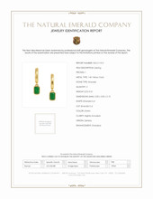 0.51 Ct.Tw. Emerald Bezel Earrings, 14K Yellow Gold Scan Report