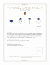 7.60 Ct. Blue Sapphire and Natural Diamond Three Stone Ring, Platinum 950 Appraisal