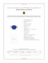 7.60 Ct. Blue Sapphire and Natural Diamond Three Stone Ring, Platinum 950 Scan Report