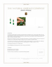 1.20 Ct.Tw.Total Carat Weight Emerald and Natural Diamond Drops Earrings, 14K Yellow Gold Appraisal