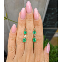 1.20 Ct.Tw. Emerald Emerald Bezel Earrings, 14K Yellow Gold Life Style