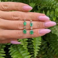 1.20 Ct.Tw. Emerald Emerald Bezel Earrings, 14K Yellow Gold Life Style