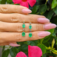 1.20 Ct.Tw. Emerald Emerald Bezel Earrings, 14K Yellow Gold Life Style