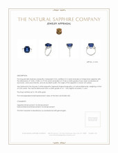 8.12 Ct. Blue Sapphire and Natural Diamond Three Stone Ring, 14K White Gold Appraisal