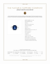 8.12 Ct. Blue Sapphire and Natural Diamond Three Stone Ring, 14K White Gold Scan Report