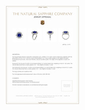 5.74 Ct. Blue Sapphire and Natural Diamond Pave Ring, Platinum 950 Appraisal