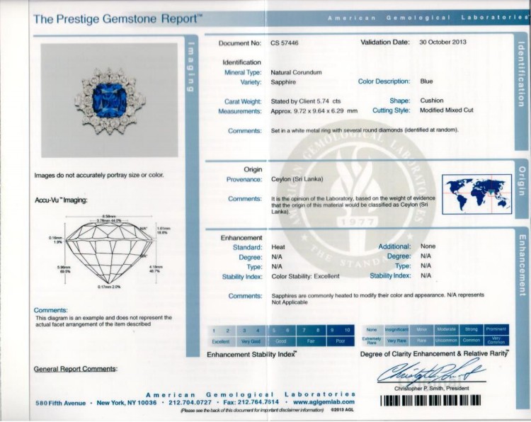 5.74 Ct. Blue Sapphire and Natural Diamond Pave Ring, Platinum 950