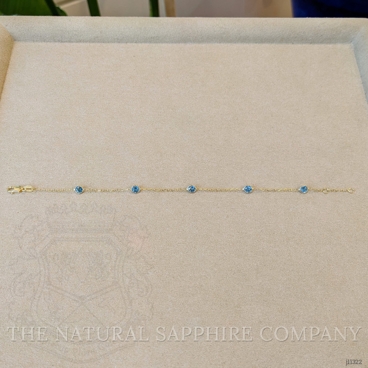 1.50 Ct.Tw. Topaz Tennis/Riviere Bracelet, 14K Yellow Gold