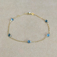 1.50 Ct.Tw. Topaz Tennis/Riviere Bracelet, 14K Yellow Gold Image