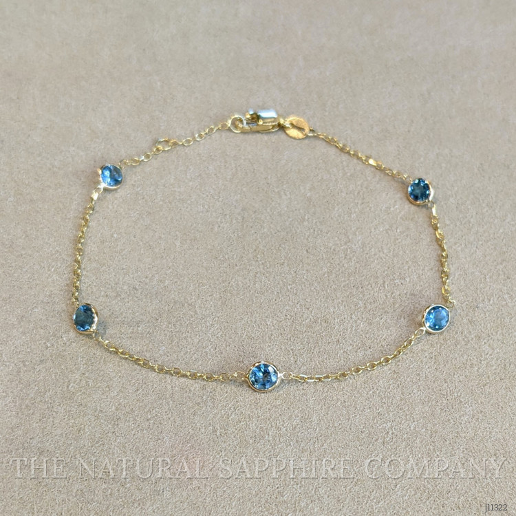 1.50 Ct.Tw. Topaz Tennis/Riviere Bracelet, 14K Yellow Gold