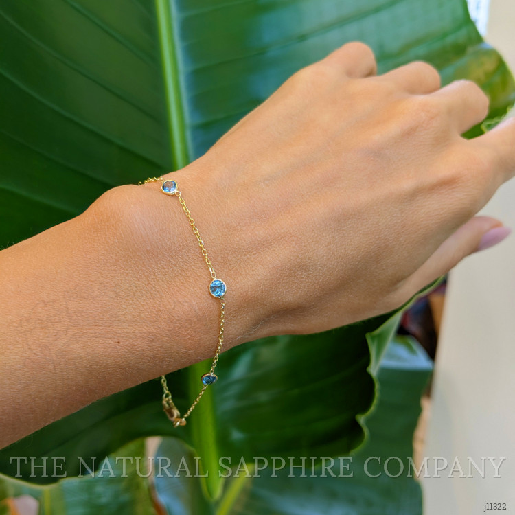 1.50 Ct.Tw. Topaz Tennis/Riviere Bracelet, 14K Yellow Gold