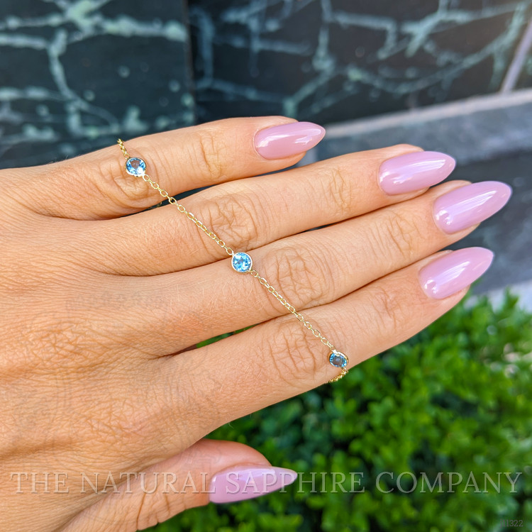 1.50 Ct.Tw. Topaz Tennis/Riviere Bracelet, 14K Yellow Gold