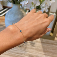 1.50 Ct.Tw. Topaz Tennis/Riviere Bracelet, 14K Yellow Gold Life Style