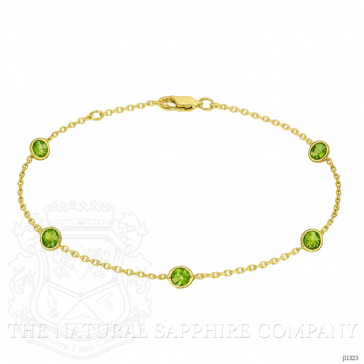 1.50 Ct.Tw. Peridot Tennis/Riviere Bracelet, 14K Yellow Gold
