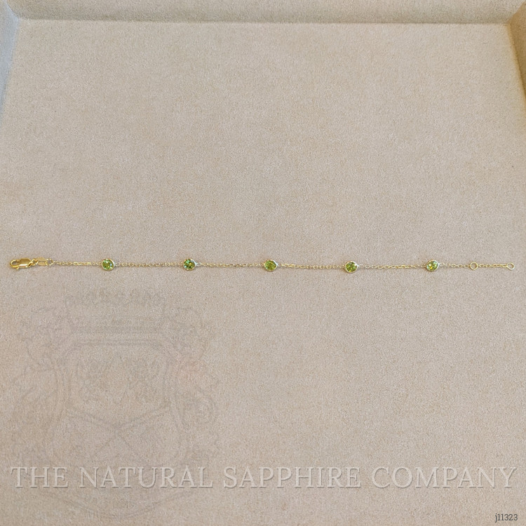 1.50 Ct.Tw. Peridot Tennis/Riviere Bracelet, 14K Yellow Gold