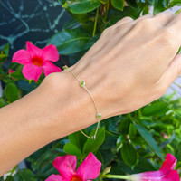 1.50 Ct.Tw. Peridot Tennis/Riviere Bracelet, 14K Yellow Gold Life Style