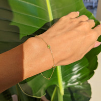 1.50 Ct.Tw. Peridot Tennis/Riviere Bracelet, 14K Yellow Gold Life Style