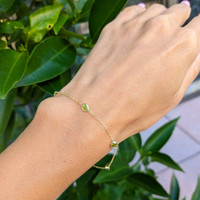 1.50 Ct.Tw. Peridot Tennis/Riviere Bracelet, 14K Yellow Gold Life Style