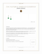 1.11 Ct.Tw. Emerald Natural Diamond Pave Earrings, 14K White Gold Appraisal