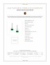 1.11 Ct.Tw. Emerald Natural Diamond Pave Earrings, 14K White Gold Scan Report