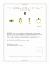 0.81 Ct. Emerald and Natural Diamond Accent Stones Ring, 18K Yellow Gold Appraisal