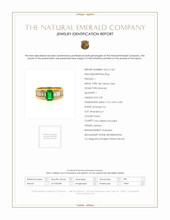 0.81 Ct. Emerald Natural Diamond Accent Stones Ring, 18K Yellow Gold Scan Report