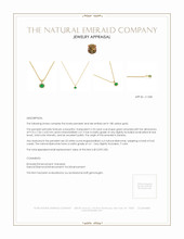 2.18 Ct. Emerald Natural Diamond Pave Pendant, 18K Yellow Gold Appraisal