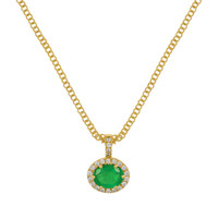 2.18 Ct. Emerald Natural Diamond Pave Pendant, 18K Yellow Gold Video