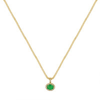 2.18 Ct. Emerald Natural Diamond Pave Pendant, 18K Yellow Gold Image