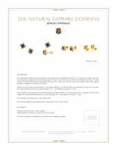 1.51 Ct.Tw.Total Carat Weight Blue Sapphire and Natural Diamond Studs Earrings, 18K Yellow Gold Appraisal