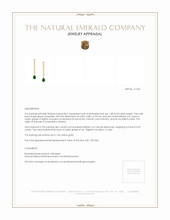 1.38 Ct.Tw.Total Carat Weight Emerald and Natural Diamond Drops Earrings, 14K Yellow Gold Appraisal