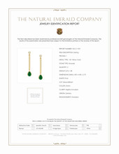 1.38 Ct.Tw. Emerald Natural Diamond Drops Earrings, 14K Yellow Gold Scan Report