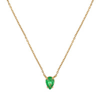 0.44 Ct. Emerald Solitaire Necklace, 14K Yellow Gold Video