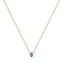 0.44 Ct. Emerald Solitaire Necklace, 14K Yellow Gold Image