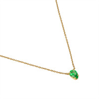 0.44 Ct. Emerald Solitaire Necklace, 14K Yellow Gold Image