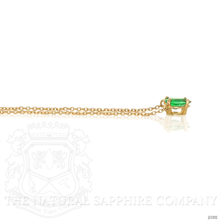 0.44 Ct. Emerald Solitaire Necklace, 14K Yellow Gold