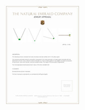 0.53 Ct. Emerald Solitaire Necklace, 14K Yellow Gold Appraisal