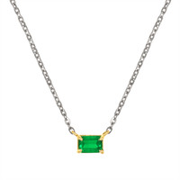 0.53 Ct. Emerald Solitaire Necklace, 14K Yellow Gold Video