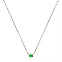 0.53 Ct. Emerald Solitaire Necklace, 14K Yellow Gold Image