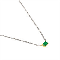 0.53 Ct. Emerald Solitaire Necklace, 14K Yellow Gold Image