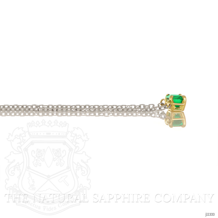 0.53 Ct. Emerald Solitaire Necklace, 14K Yellow Gold
