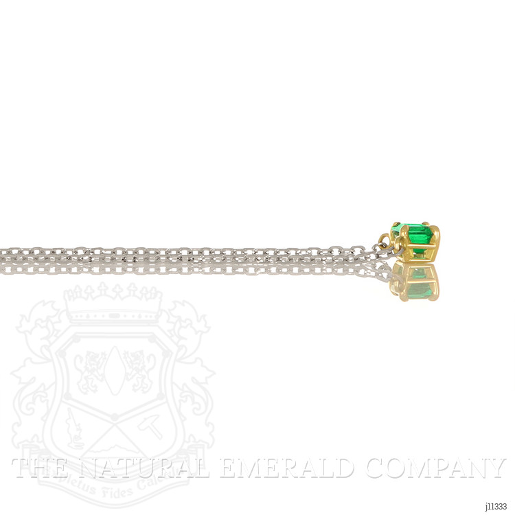 0.53 Ct. Emerald Solitaire Necklace, 14K Yellow Gold